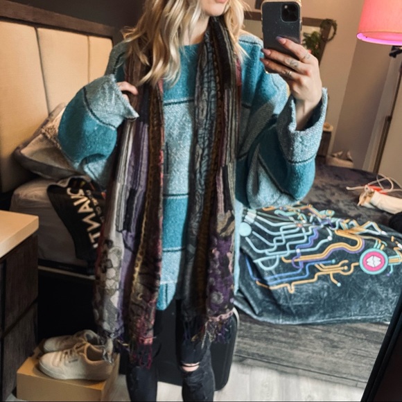 SALE: (set of 2) Urban Outfitters Striped Scarf + Floral Patchwork Scarf - Picture 10 of 13